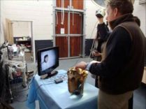 Dr. Richard Hammond from the School of Veterinary Medicine and Science using the hand-held visualiser